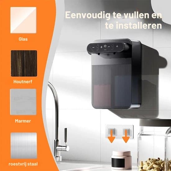 Opvaskemiddeldispenser - Sæbedispenser - 3000mAh - Vægmontering - 2x 400 ml - IPX6 vandtæt - Sort