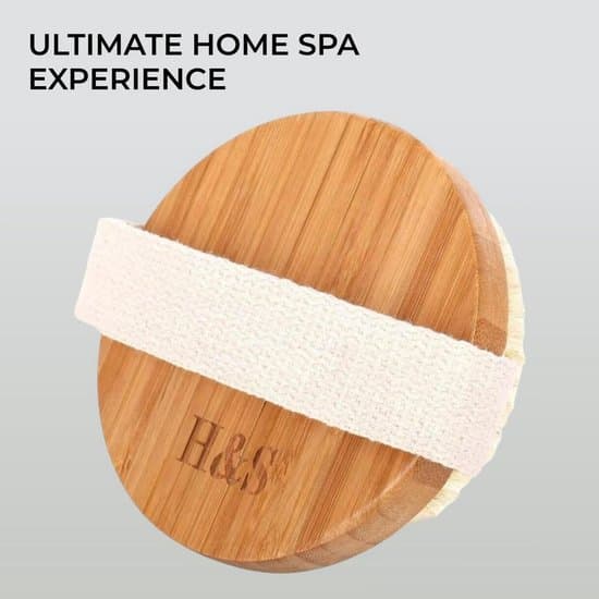Rund træmassagebørste til tør hudskrub og peeling