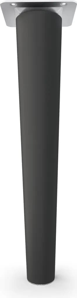 Fire rustfri stålben, mat sort - lige design, 25 cm.