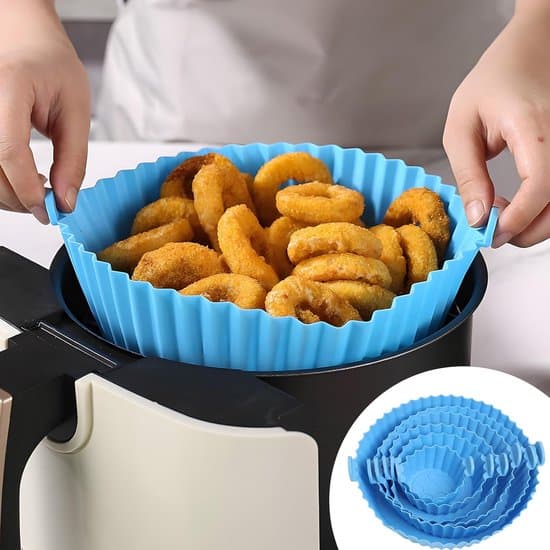 Sæt med 6 genanvendelige silikonebageunderlag til airfryer