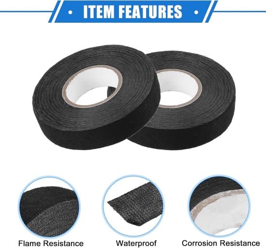 4-pack 19mm x 15m Svart Polyesterfiber Bil- och Elledningstejp