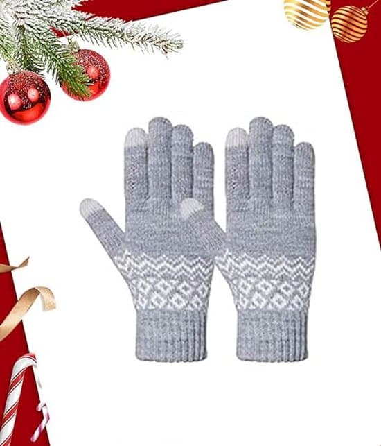 Handsker, Opvarmede Handsker, Vinterhandsker, Touchscreen-handsker, Søde, Vindtætte, Tykke, Hold varmen, Bløde, til kvinder, One size, Grå, Vinter