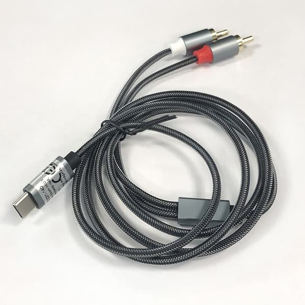 USB-C till 2x RCA stereoljudkabel - Grå