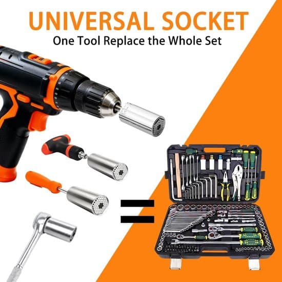 Universal topnøgle - 7-19 mm selvjusterende topnøgle - med boreadapter