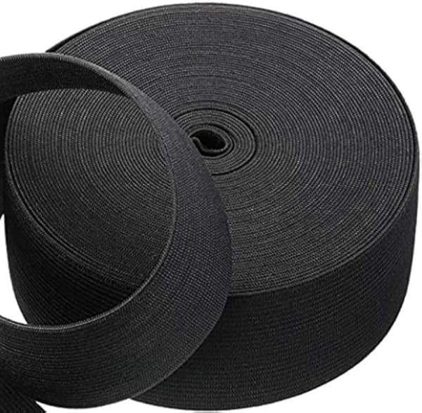 Elastisk hæklet tøjelastikbånd, højelastisk spole strikket elastikbånd (sort, 5 cm bred * 5 m lang)