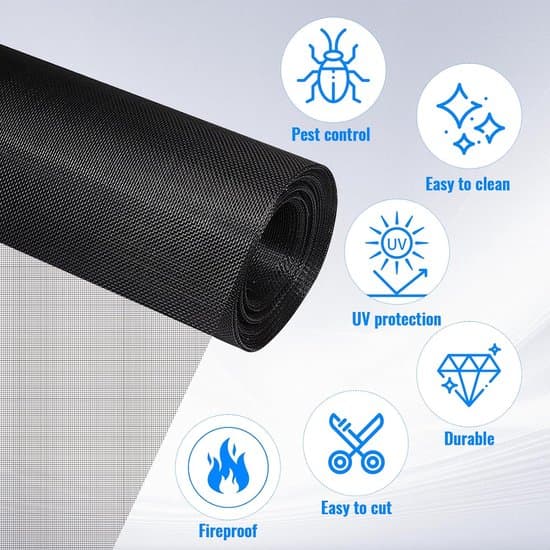Finmasket glasfiber insektnet - Sort - 100 x 100 cm