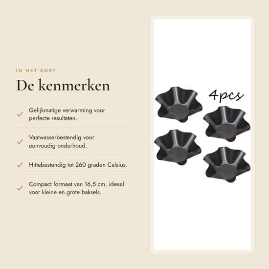 Tacoform - Non-stick belægning - Sort - Bageform til tacos - Perfekt til hjemmet - 4 stk.