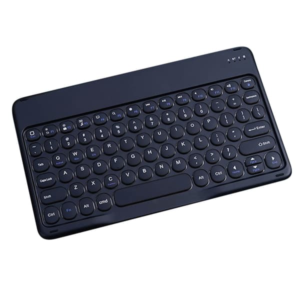 Bærbart tastatur med retro runde tastehætter - sort