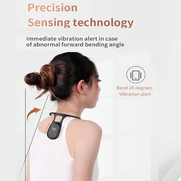 Intelligent Unisex Sort Holdningskorrigerer med Vibrationspåmindelse