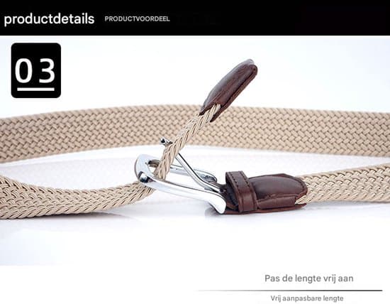 Bælte - Elastisk linning - Unisex vævet elastisk linning - Bredde 3,4 cm - Længde 125 cm - Mørkeblå