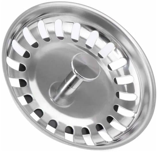 79 mm Vaskesi i rustfrit stål - Anti-tilstopningsafløbsprop - Hvid vaskesi