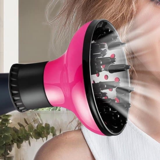 Universal hårtørrermundstykke og diffuser-tilbehør til styling af krøllet hår