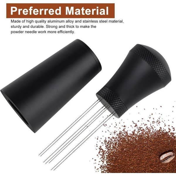 Espresso Tilbehør - Kaffetamper - 7-nåls Espresso Dispenser - Sort Nåledispenser