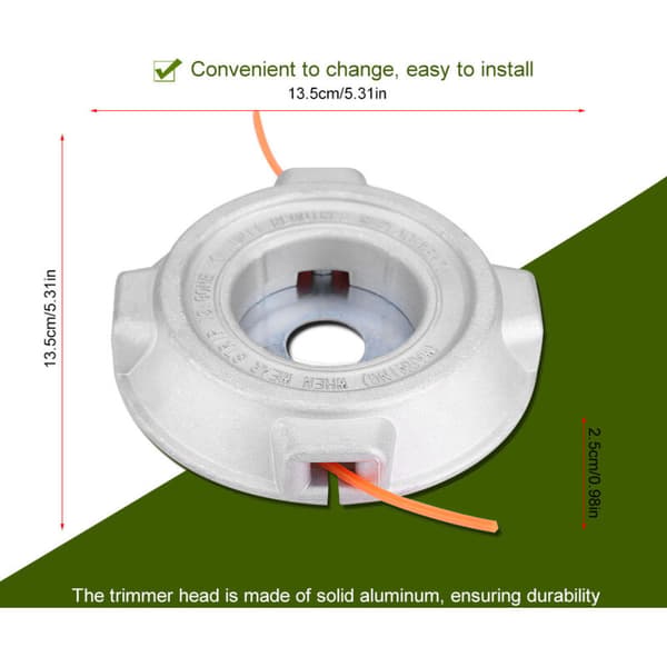 Universal aluminiumtrimmer til 25,4 mm nylontråd -