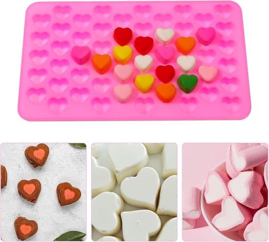 stykker hjerteformede silikoneforme - isterninger, chokolade, slik, kage - DIY bageforme til kærlighed, pink