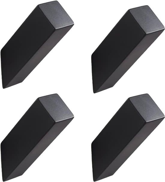 4-pack väggkrokar - Rostfritt stål - 8,2 cm - Svart