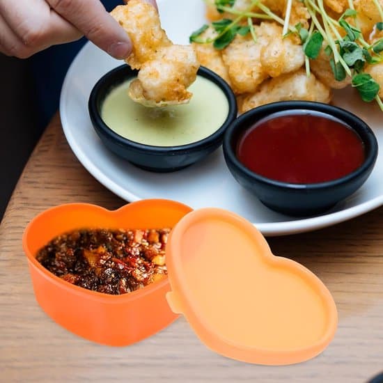 Hjärtformade Mini Läckagesäkra Silikonsås-/Kryddbehållare