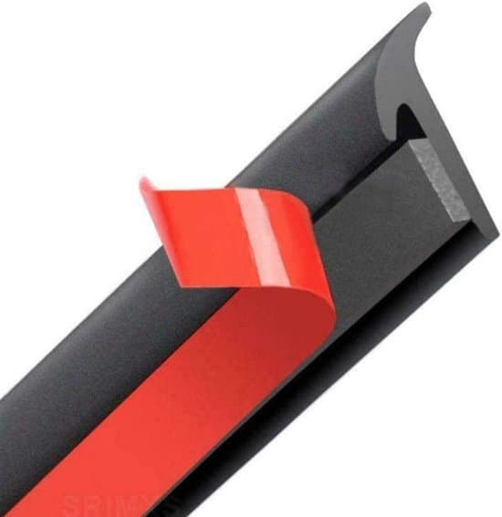 Bilforseglingsliste - Gummi Vejrstrips - Reducer Vindstøj - T-Type Design - 5 Meter - Sort
