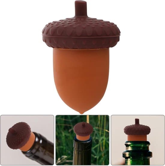 4-pack brun 2,9x2,9x4,1 cm silikon mini vinflaskpropp