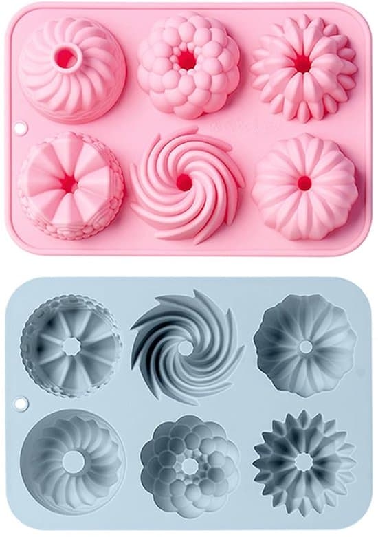 Mini Buntkakformar - Silikonbakformar - 6-pack - Värmebeständiga