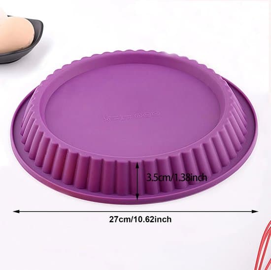 Fruktpajformar, silikonpajformar, silikonkakformar, non-stick silikonbakformar, 2-pack (lila)