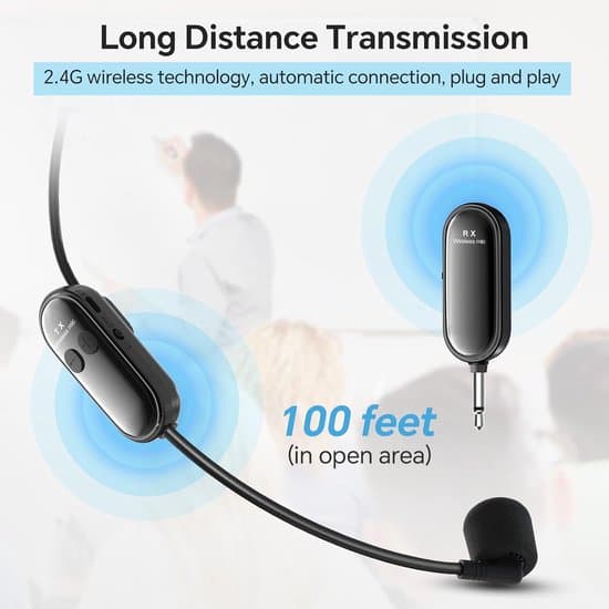 Langaton mikrofonikuuloke – 2.4G – USB-C – Musta