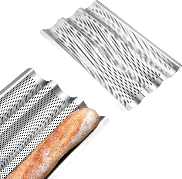 3-rums brødform med bred kant og non-stick - 38*29*5CM