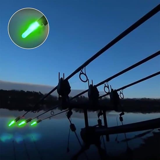 6-pack LED nattfiskespötoppslampor - med klocka