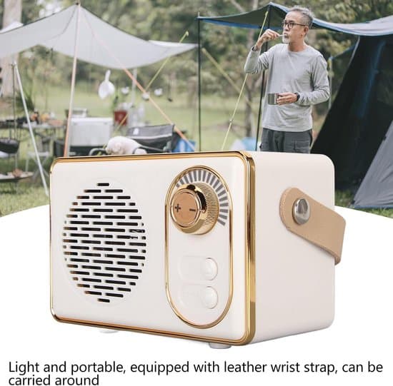 Retro Bluetooth-højttaler - Retro-højttaler - Bluetooth 5.0 - ekstra bas - Hvid