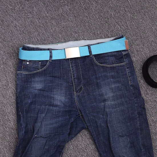 125 cm lærredsbælte - unisex - mode - lyseblå