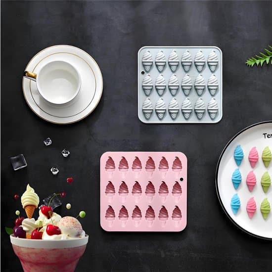 Mini Silikone Isvaffel & Fondantforme - 2-pak - Pink