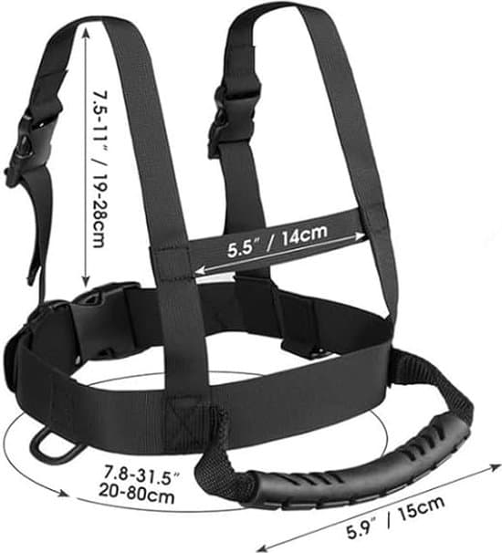 Børneski bærestrop, opbevaringspose, justerbar, begynder/skøjteløb/snowboarding, sort