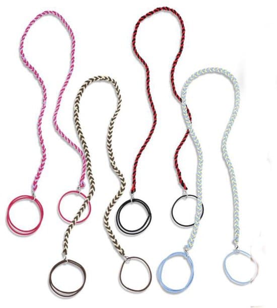 4-pack svarta flätade elastiska sport-hästsvanspannband - 64 cm