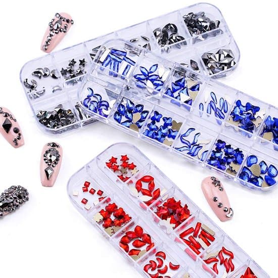 Nagelkonstdekorationsmaterial - strass - heta strass - kläddekorationspress heta strass-set - Set 3