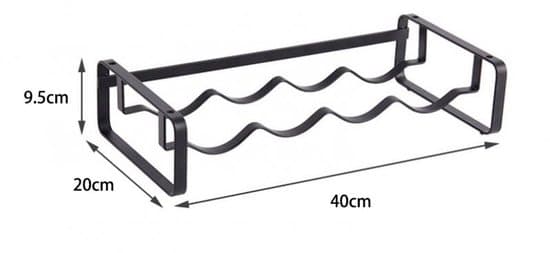 Vinstativ, stabelbart, bordmodel, sort, 40.01 x 9.5 x 19.99 cm