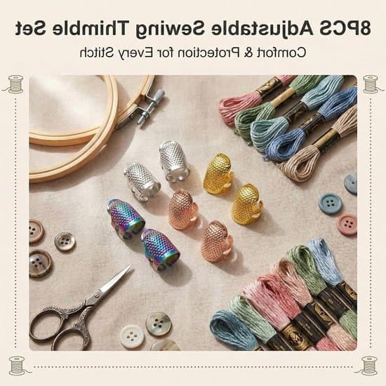Sæt med 8 fingerbøl til syning, strikning, patchwork, håndværkstilbehør, gør-det-selv-værktøj