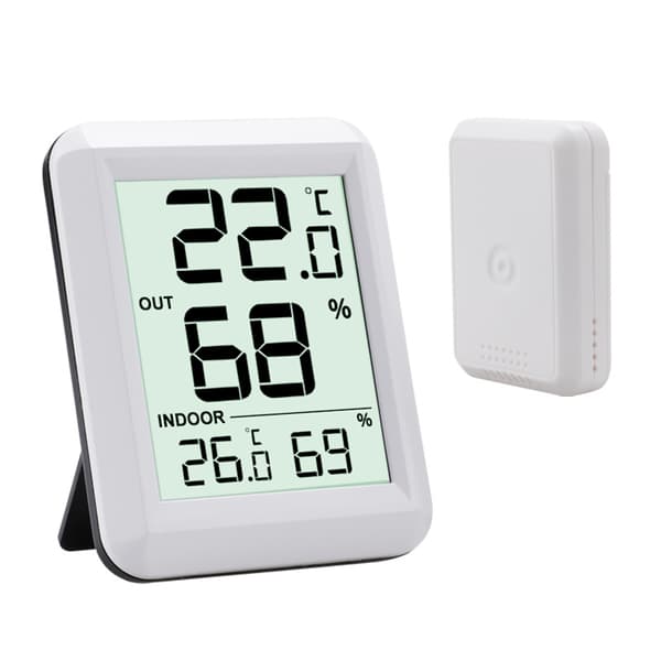 Digital inomhus-/utomhustermometer och hygrometer med trådlös sensor