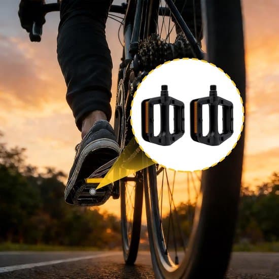 Cykelpedaler - Krankboksmontering - Sikker kørsel - Med reflekser - 9/16 tommer - Sort