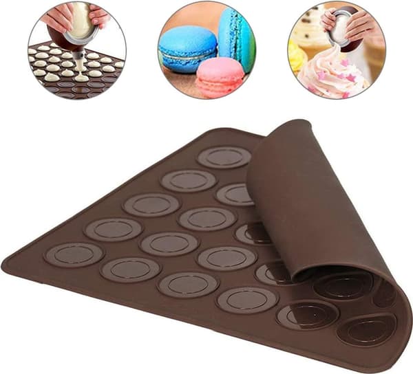 2 silikone bageunderlag, 30 huller, velegnet til makroner, silikoneforme, non-stick makronforme