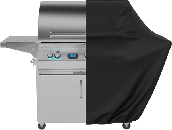 Amazon Basic Gasgrillovertræk, Vandtæt, 145 x 66 x 117 cm (L x B x H), Sort
