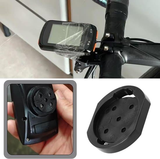 2 sæt cykelcomputerbeslag, reservedele, fast base, stopursbeslag, fast han-sadelmonteringsbase, egnet til Garmin, sort(1)