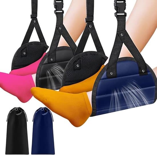 2-pack flygplansfotstöd/hängmatta - med förvaringsväska