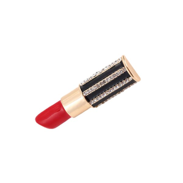 Rhinestone läppstift brosch stift läppstift form