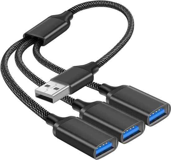USB splitterkabel - 3-i-1 - Opladningsforlænger/dataforlænger - Til Mac/Xbox/PS4/PS5/bærbare computere