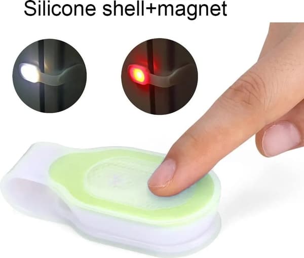Silikone LED-lysklemme, magnetisk lys, grøn.