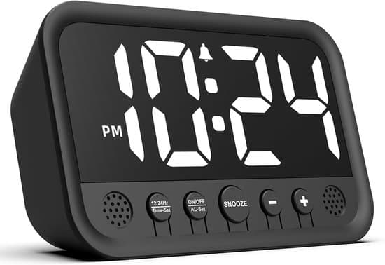 Vit elektrisk LED digital sängbordsväckarklocka med snooze