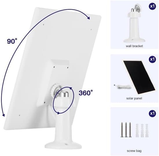 - 6W solpanel til Ring-kamera med 3m kabel