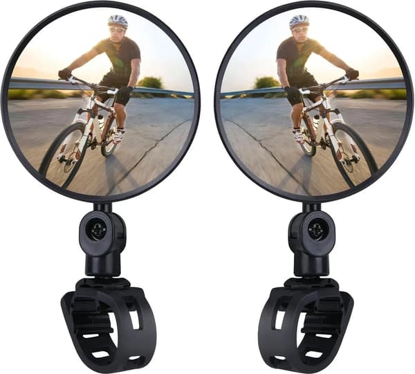 Cykelbackspeglar, 2-pack, 360° roterande, styrändsspeglar, 8cm