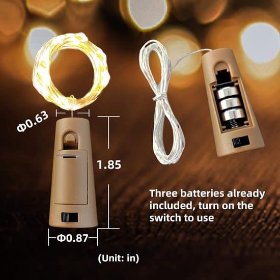 10-pack solcellsdrivna korkformade LED-ljusslingor för vinflaskor - 2m