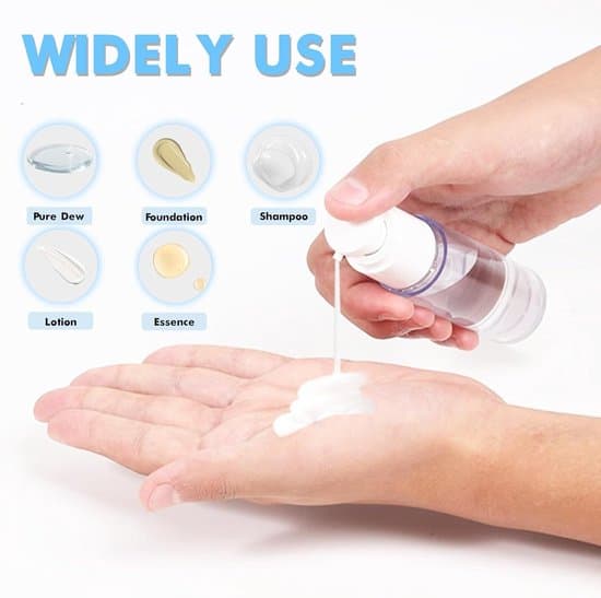 Vita 4-pack 50 ml luftfria reseflaskor med lotionpump